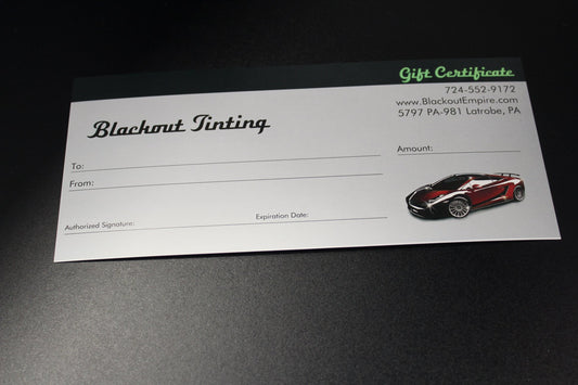 Blackout Tinting - GIFT CERTIFICATE
